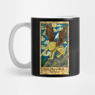 Ten Of Swords. Minor Arcana Tarot Card. Mug